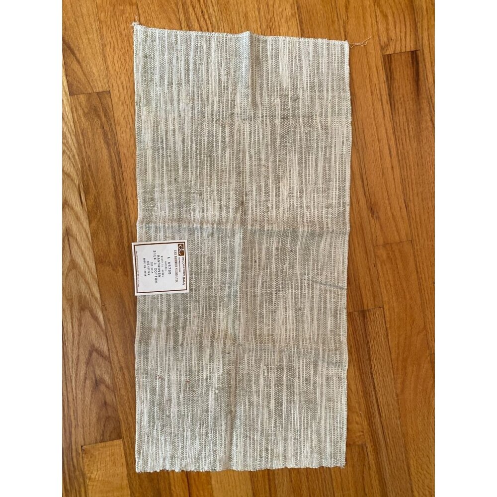 Handwoven Natural Silk & Cotton Fabric Panel 25"x 12" By Lee Behren Silks Ltd. M